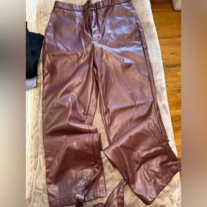 Chocolate leather pants